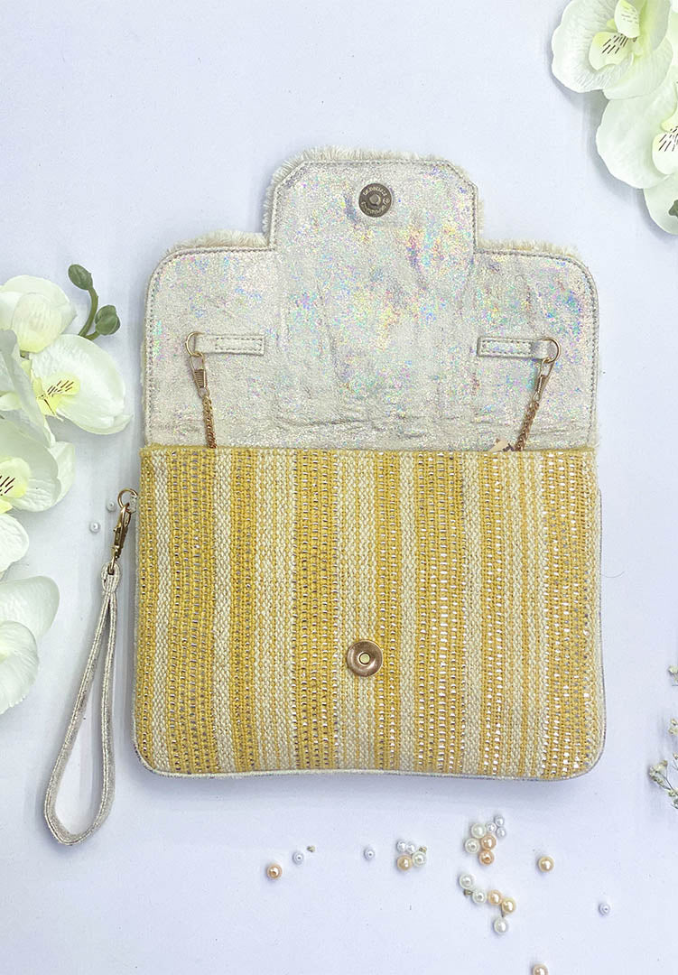 Pastel yellow clutch discount bag