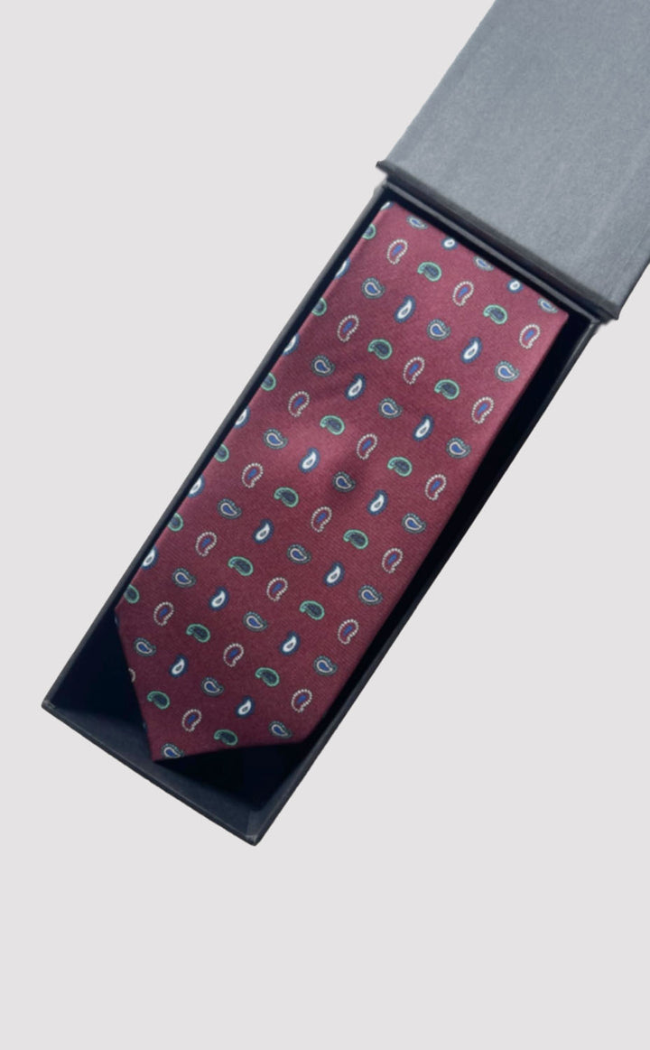 Maroon Paisley Tie