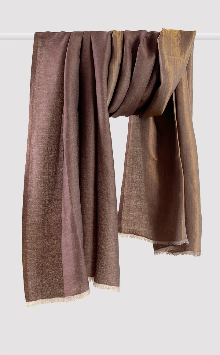 Zari Reversible Stole - Chocolate