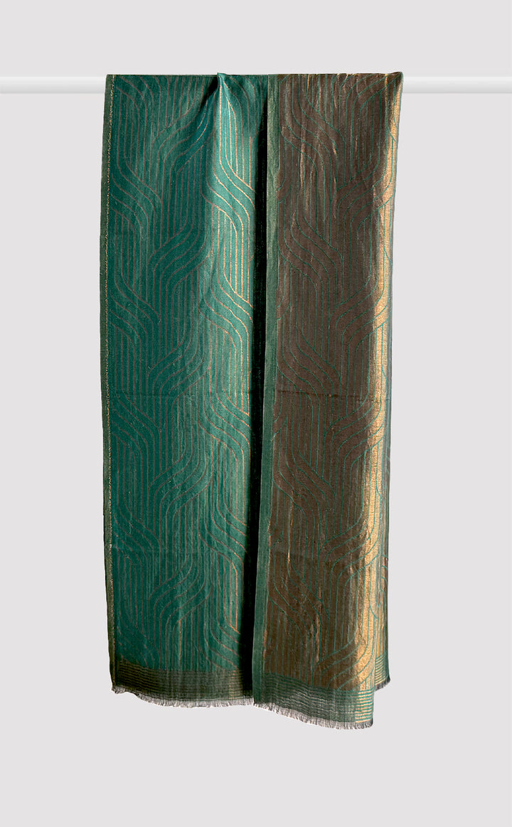 Gilded Emerald Zari Stole