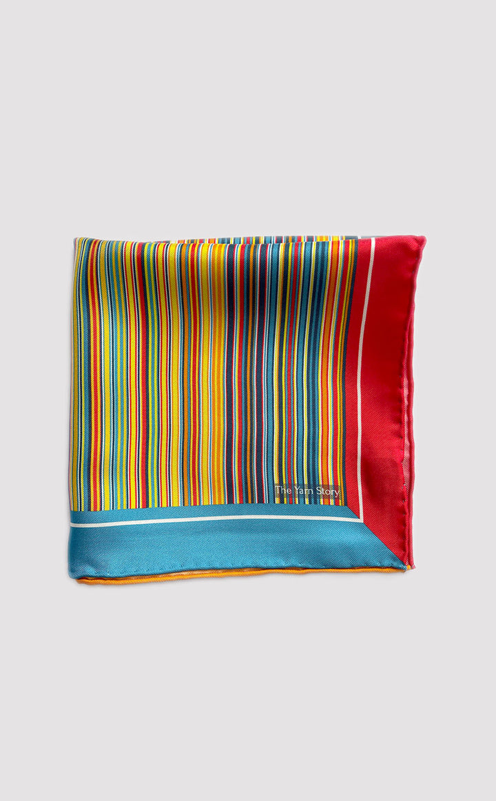 Rainbow Hues Striped Pocket Square
