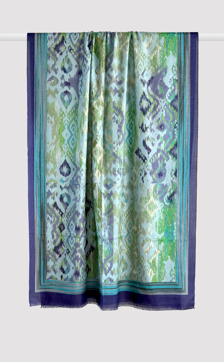 Sea Glass Ikat Silk Stole