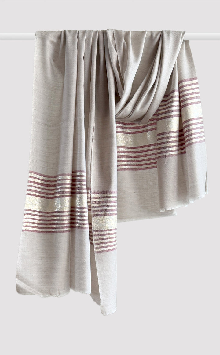 Ruby Streak Zari Shawl