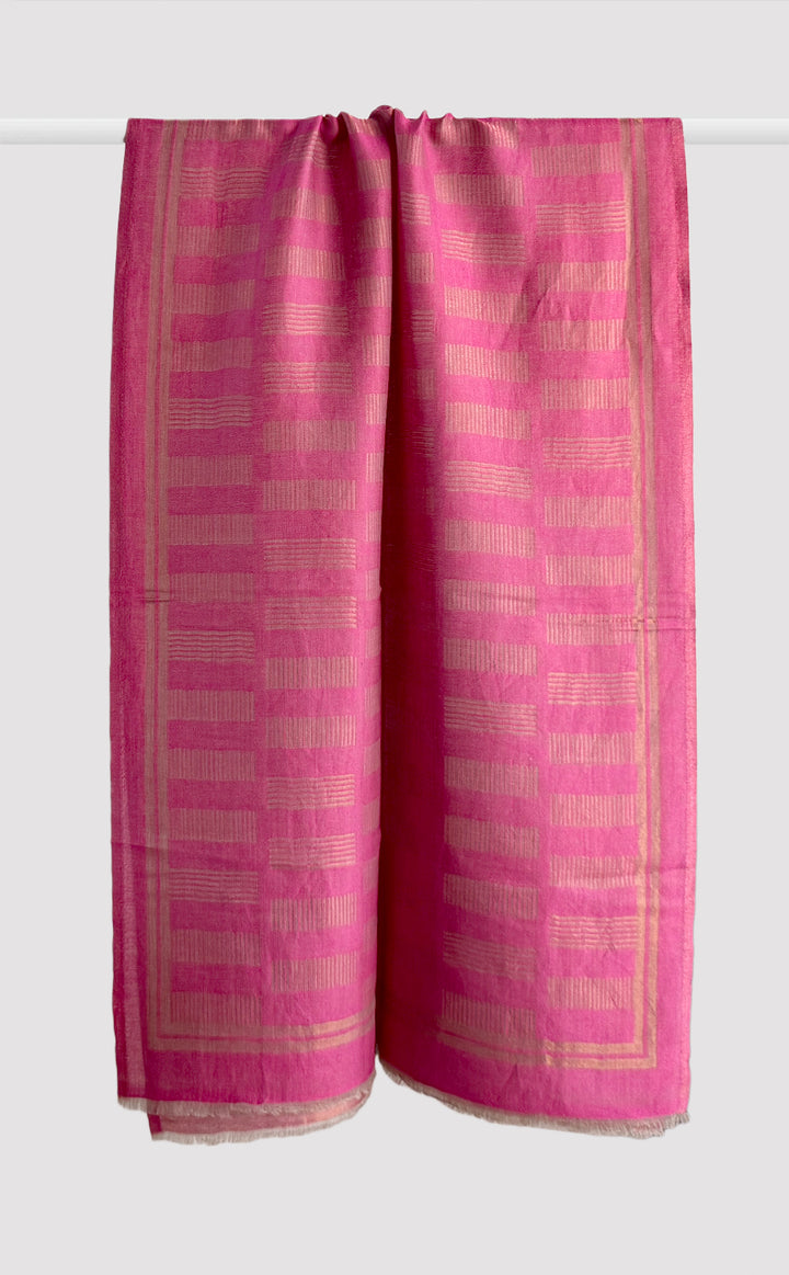 Pink Maze Zari Stole