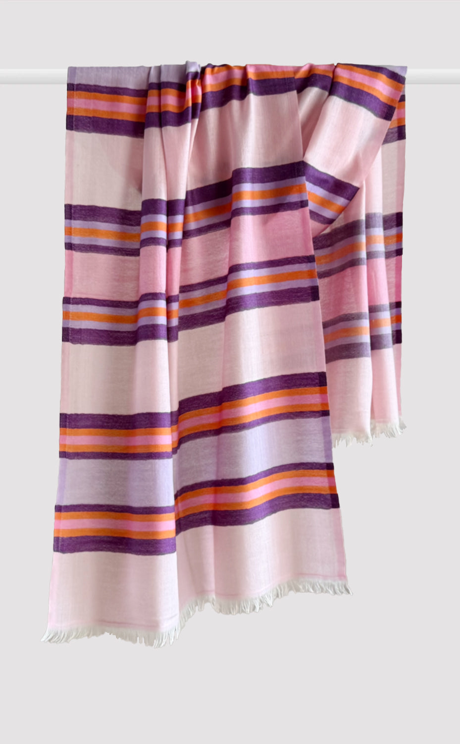 Lavender Stripes Merino Stole
