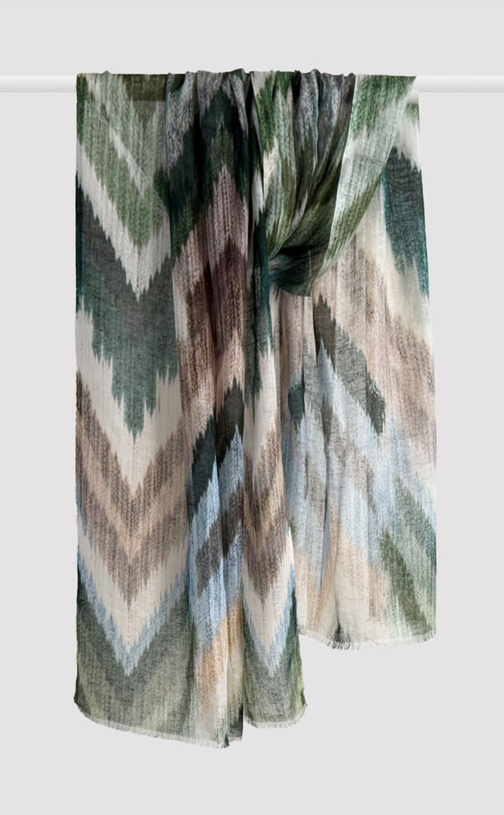 Slate Chevron Linen Modal Stole