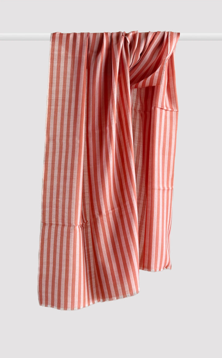 Coral Pinstripe Stole