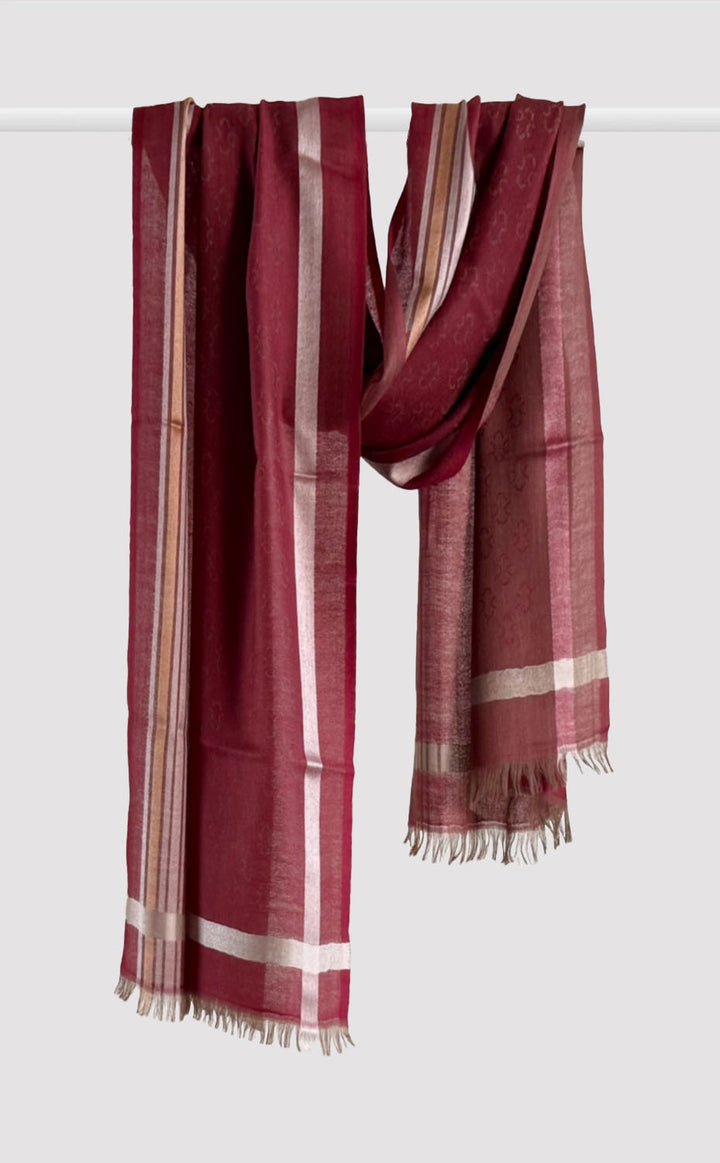 Wool Silk Jacquard - Mahogany