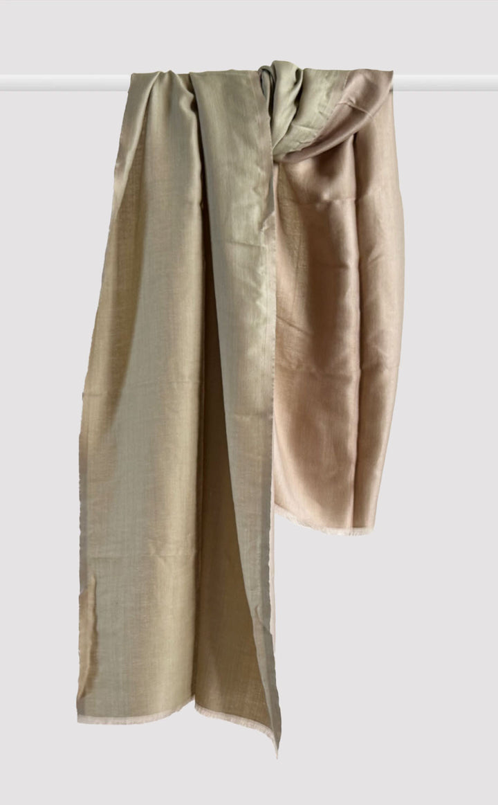 Wool Reversible Stole - Pine