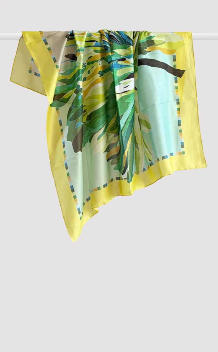 Citron Flora Silk Scarf