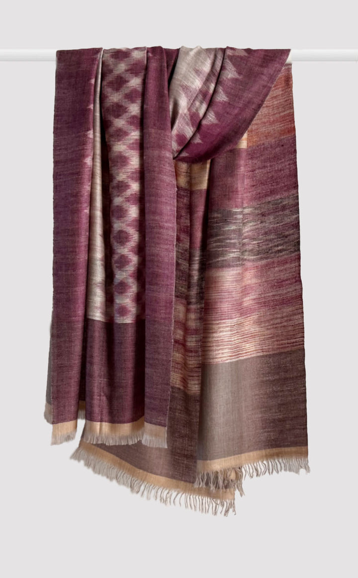 Pashmina Mulberry Ikat Reversible Shawl