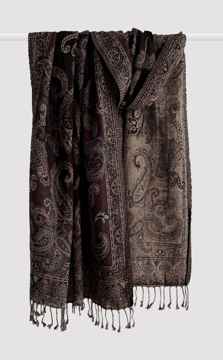 Espresso Wool Reversible Stole