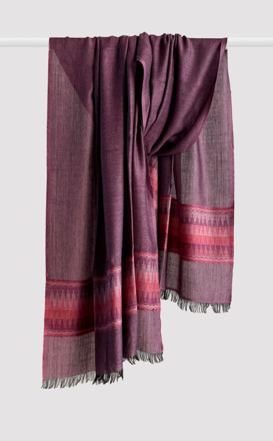 Amethyst Ikat Wool Shawl