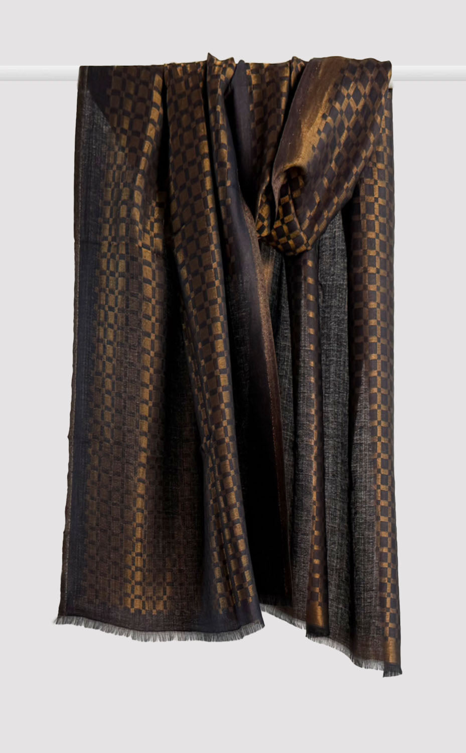 Black Mosaic Zari Stole