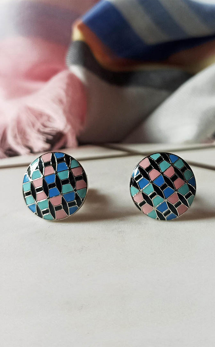 Geometric Blue Cufflink