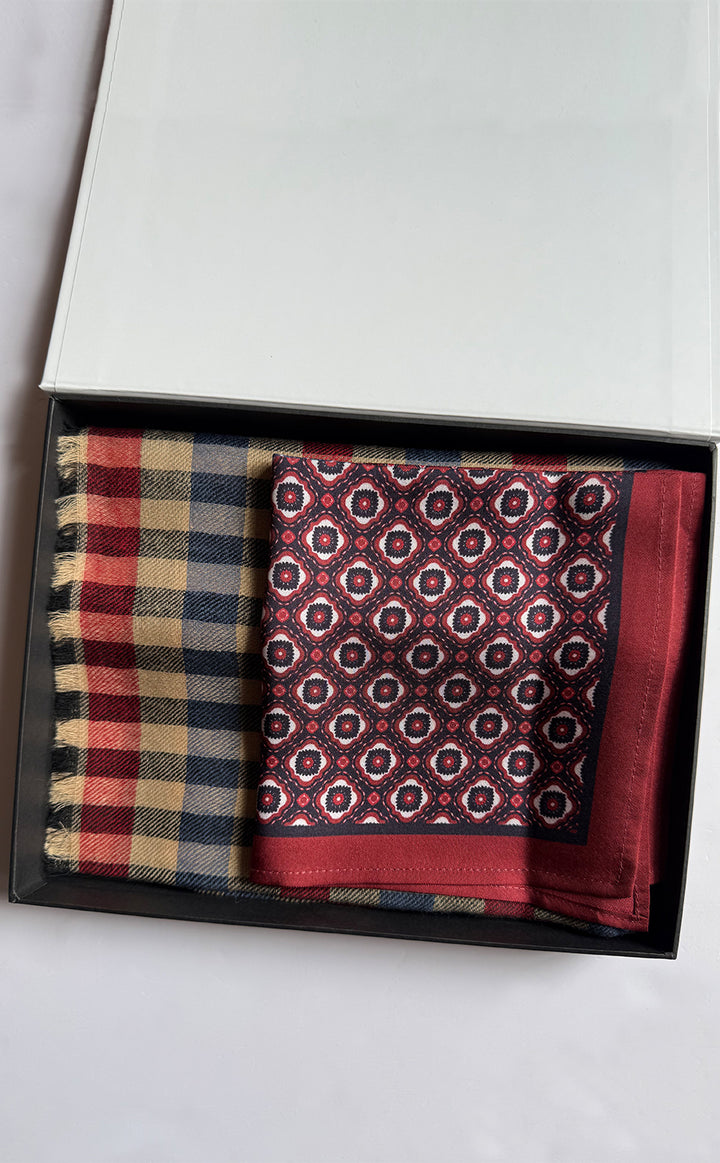 Maroon Plaid Set for Him