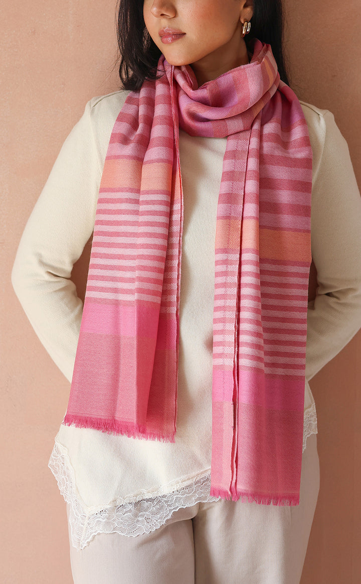 Blush Band Merino Stole