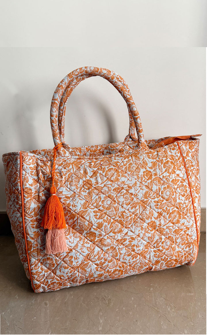 Floral Tote - Orange