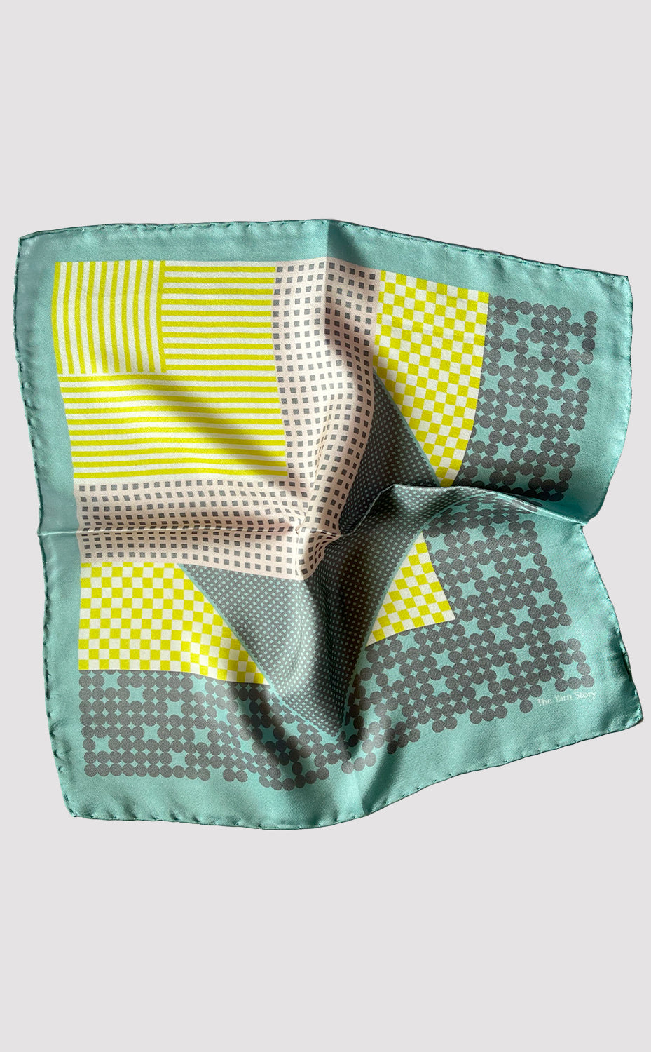 Puzzle Teal Lemon Pocket Square