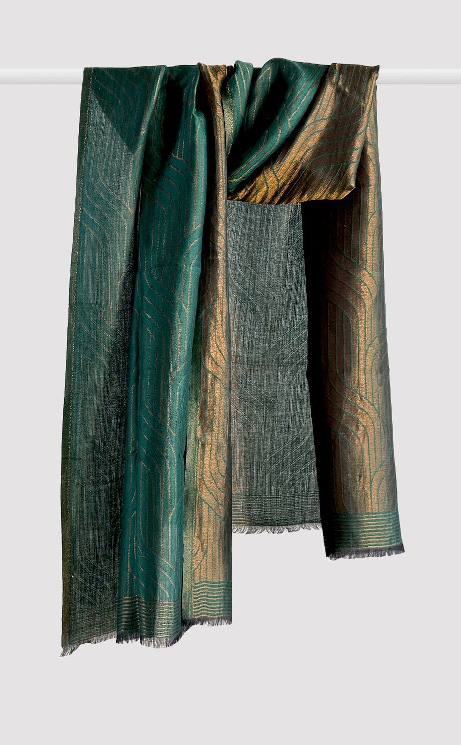 Gilded Emerald Zari Stole