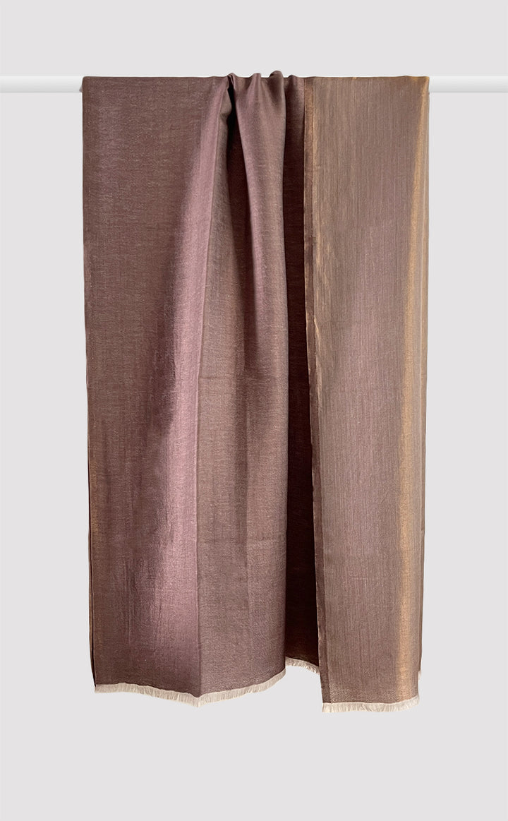 Zari Reversible Stole - Chocolate