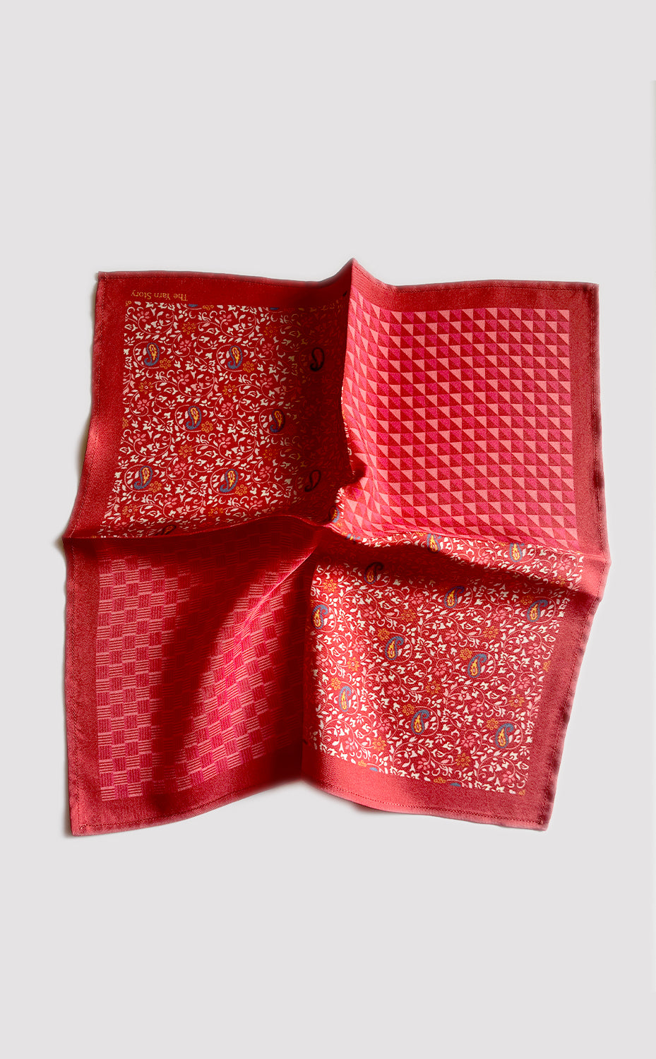 Red Intricate Paisley Pocket Square