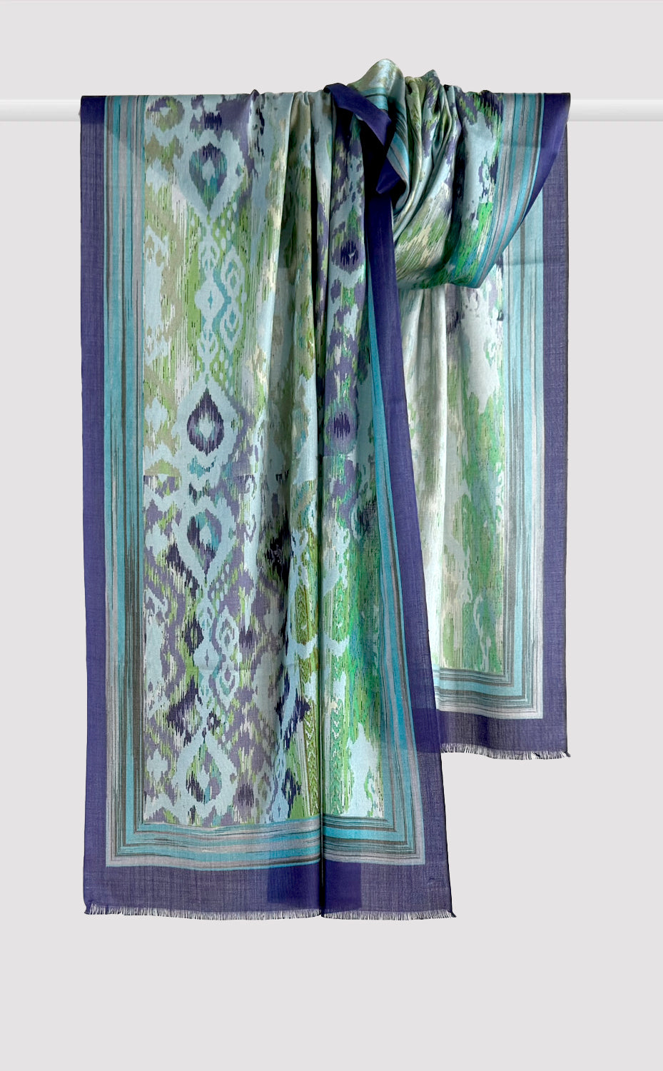 Sea Glass Ikat Silk Stole