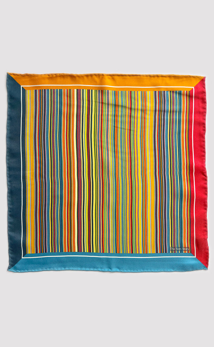 Rainbow Hues Striped Pocket Square