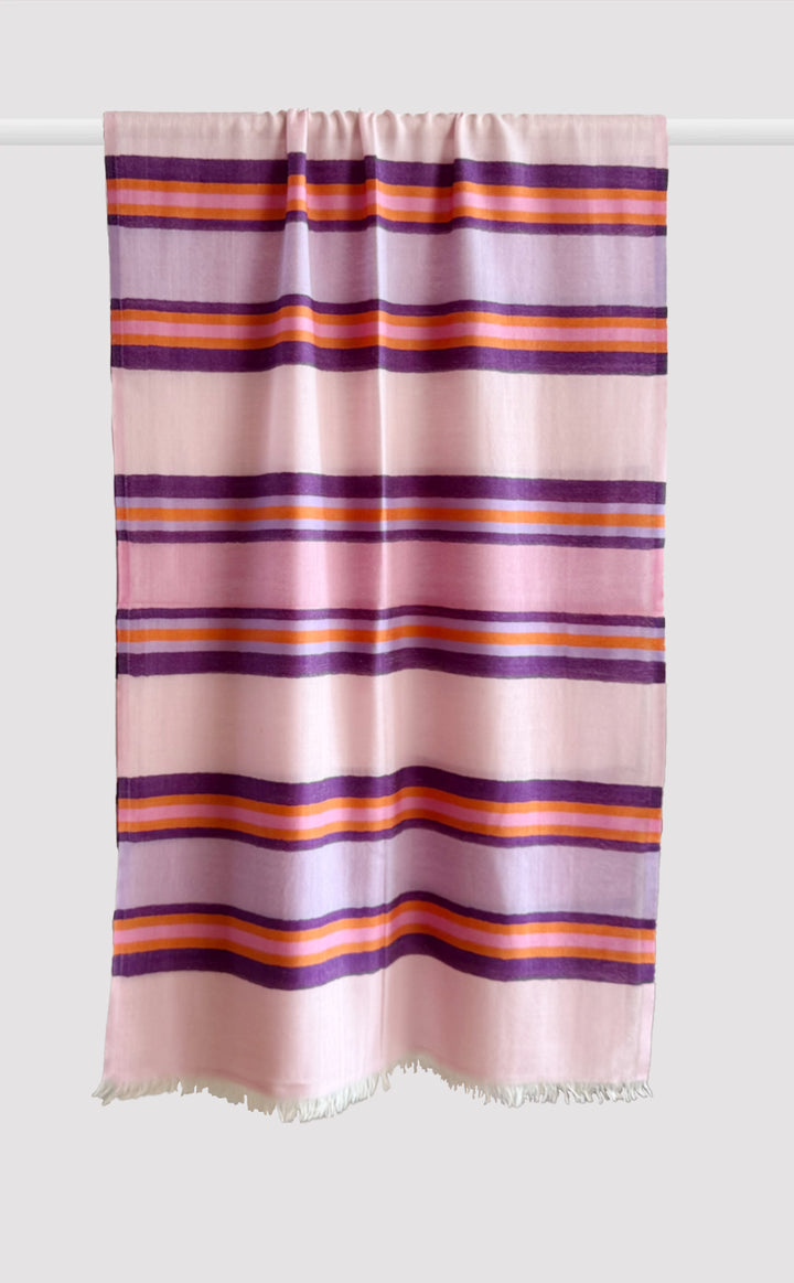 Lavender Stripes Merino Stole