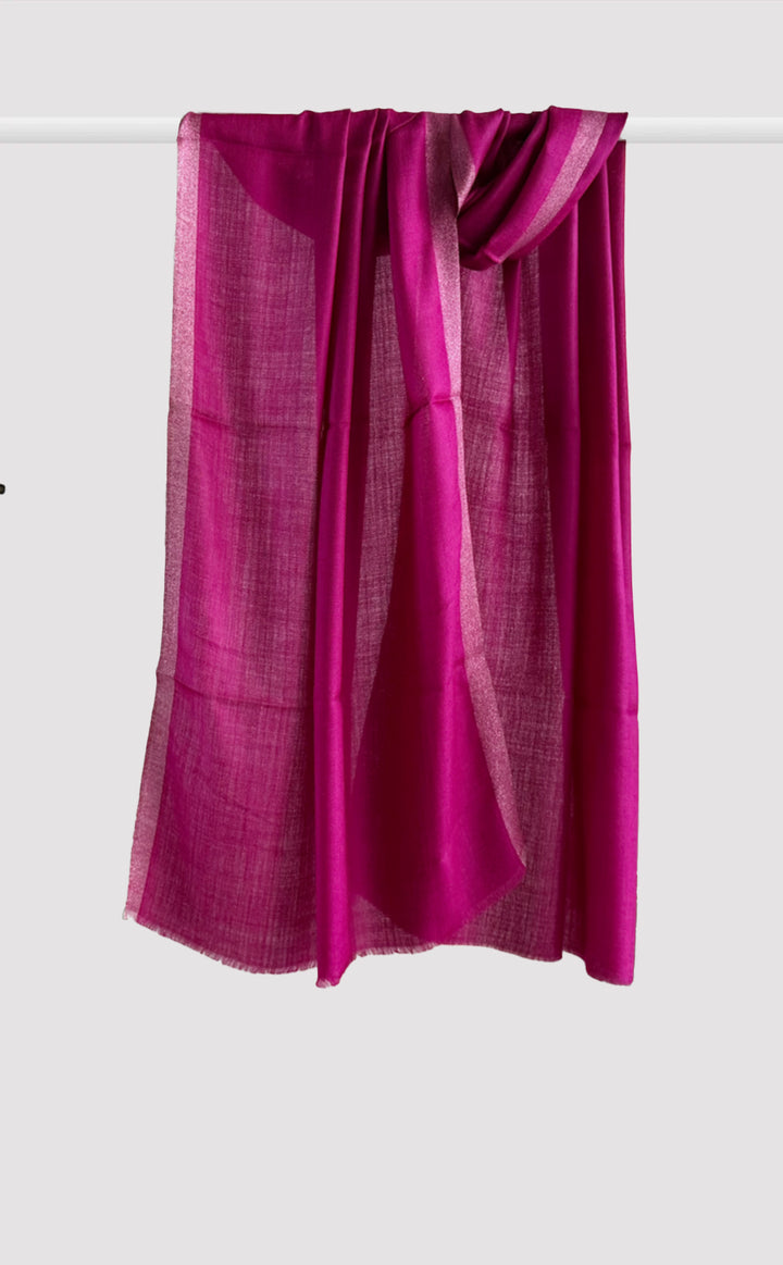 Wool Silk Zari - Fuchsia Fire