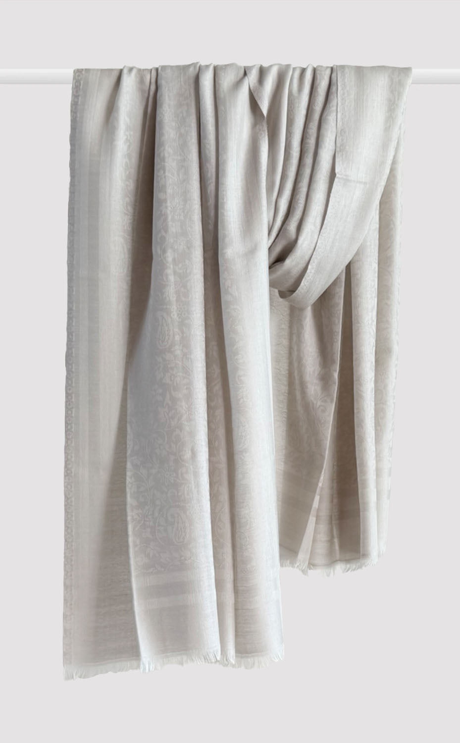 Pearl Wool Jacquard Shawl