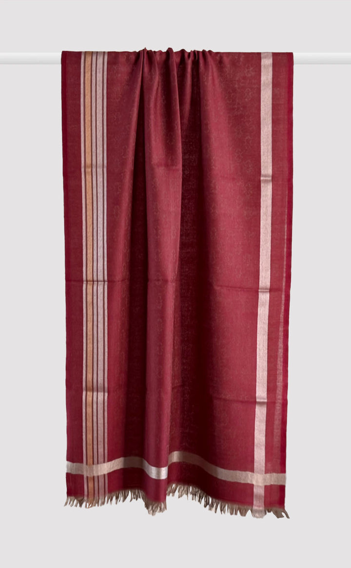 Wool Silk Jacquard - Mahogany