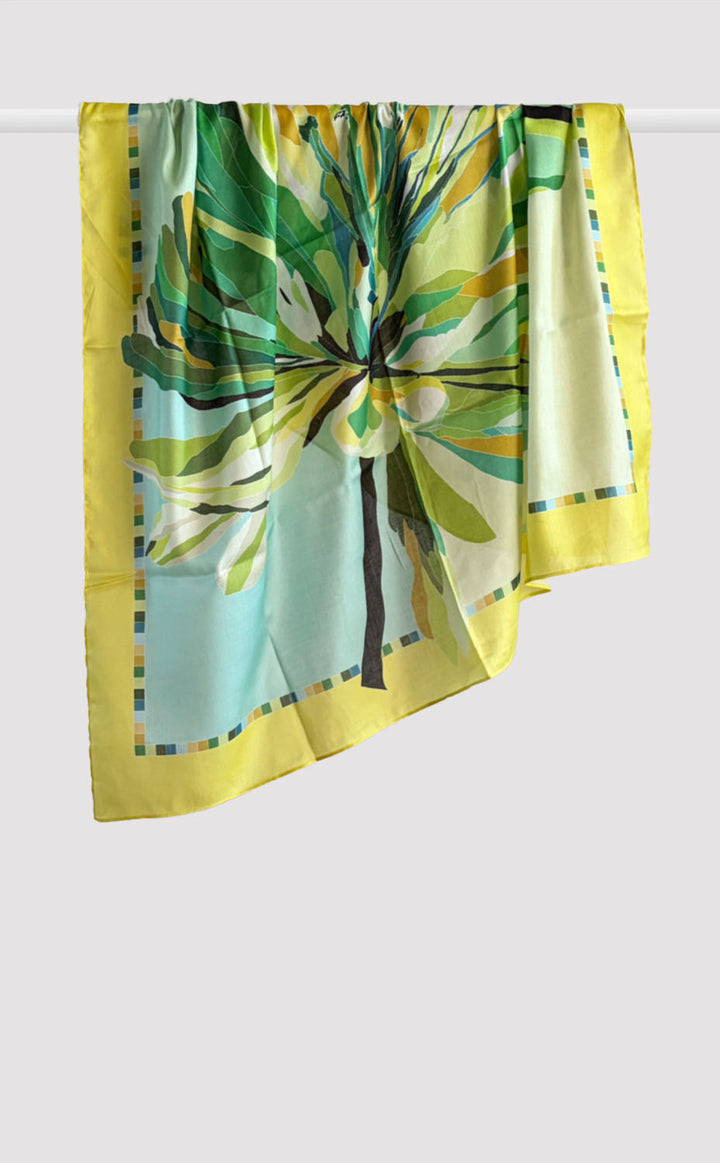 Citron Flora Silk Scarf