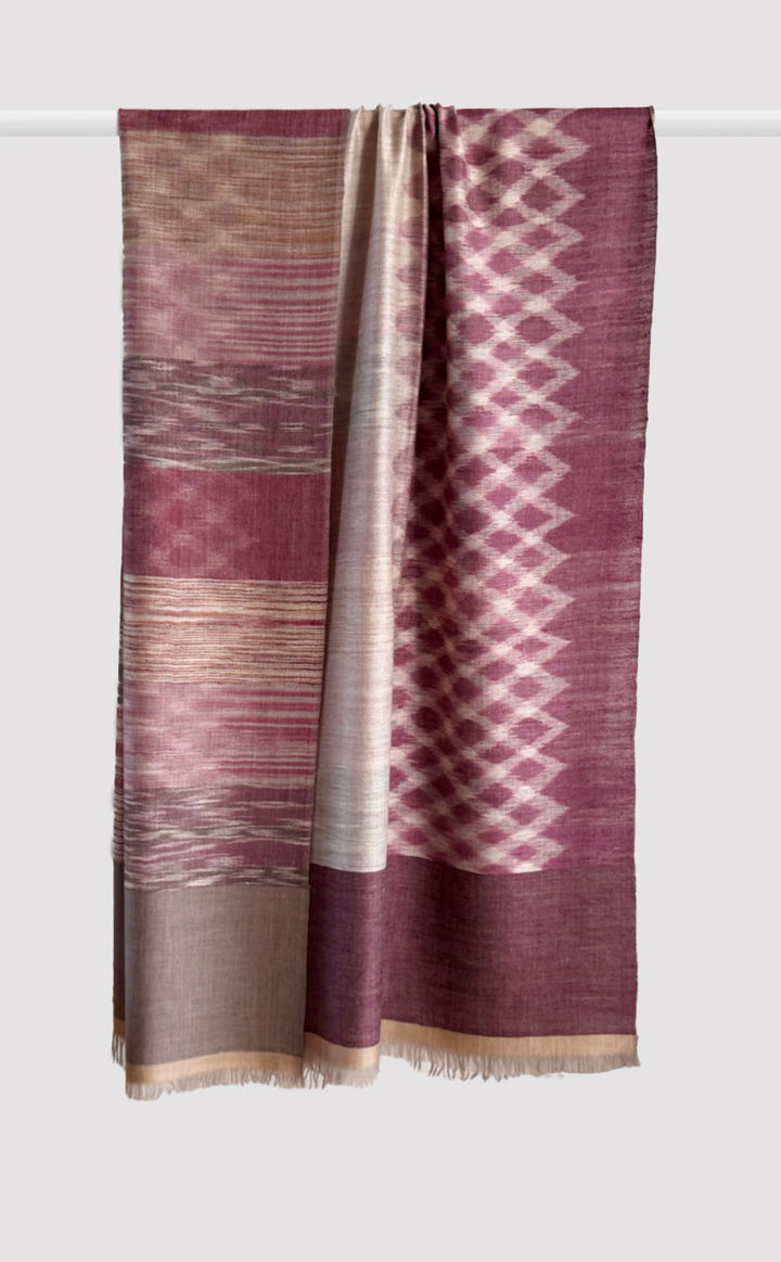 Pashmina Mulberry Ikat Reversible Shawl