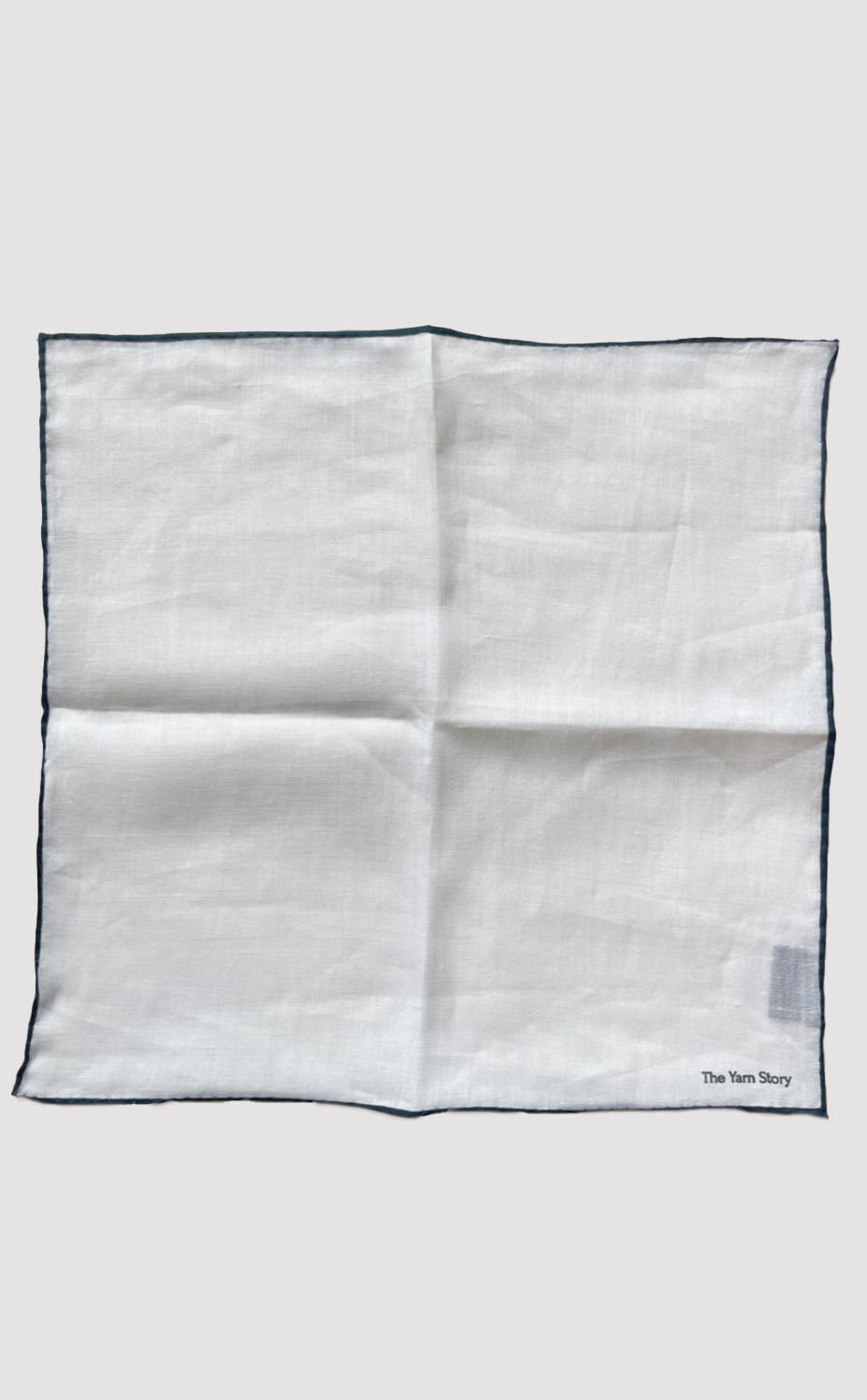 Blue Border Linen Pocket Square
