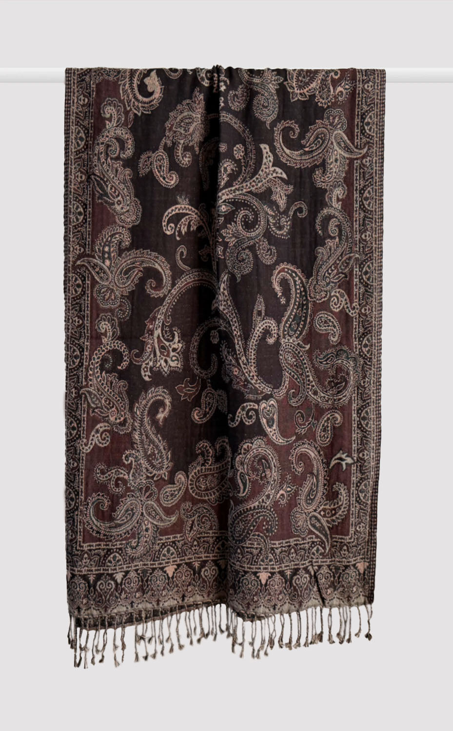 Espresso Wool Reversible Stole