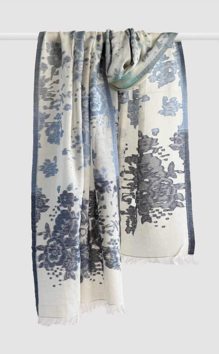 Indigo Petals Stole