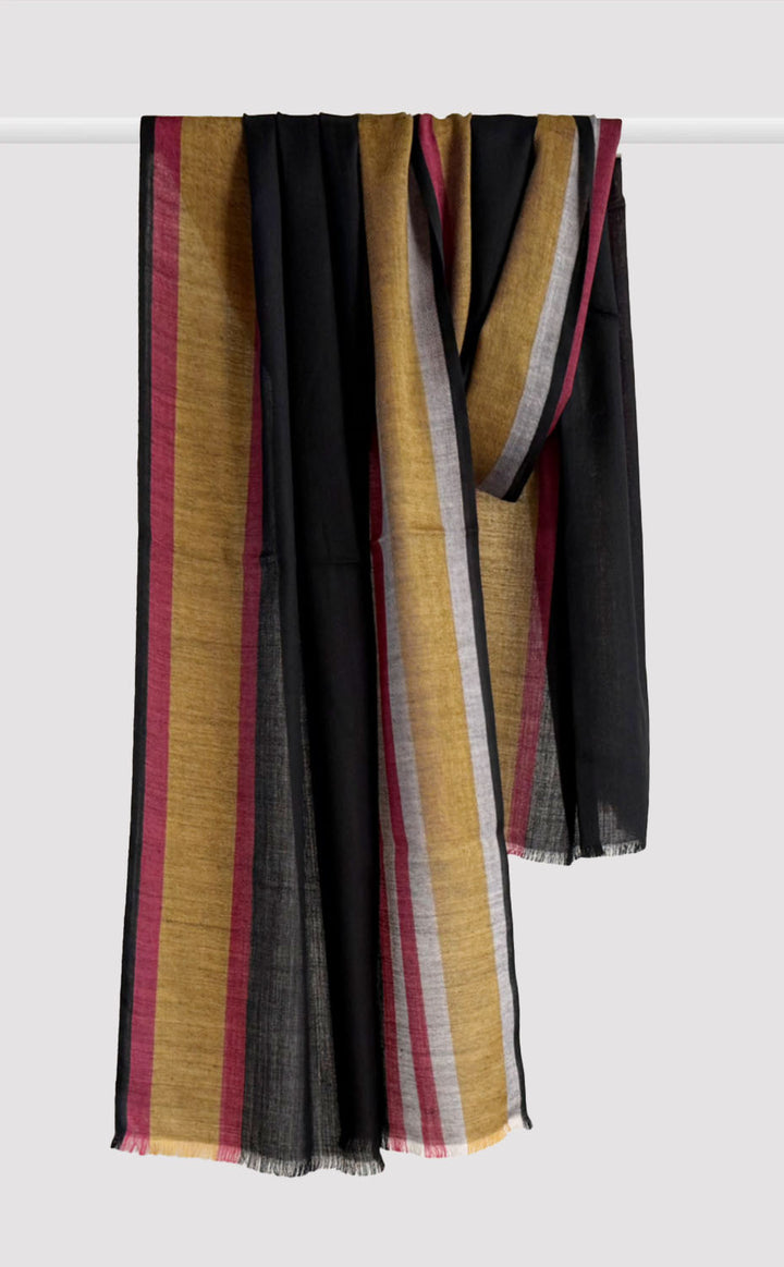 Black Colorblock Stole