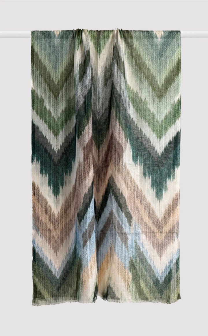 Slate Chevron Linen Modal Stole