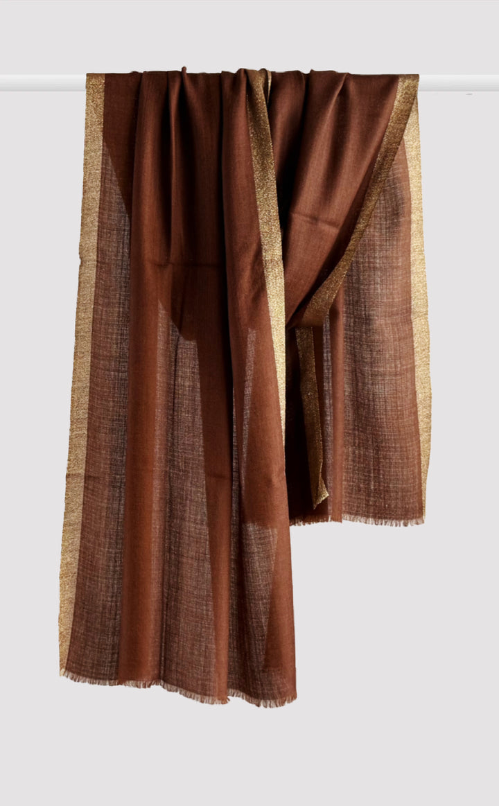 Wool Silk Zari - Cacao Dusk