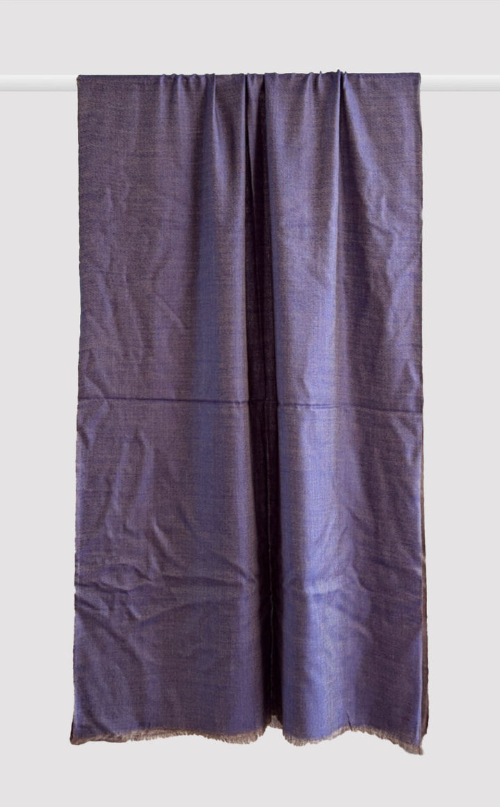 Wool Reversible Stole - Aubergine