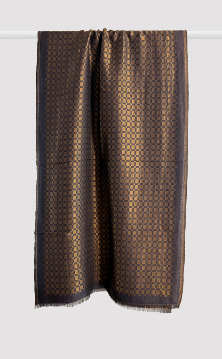 Black Mosaic Zari Stole
