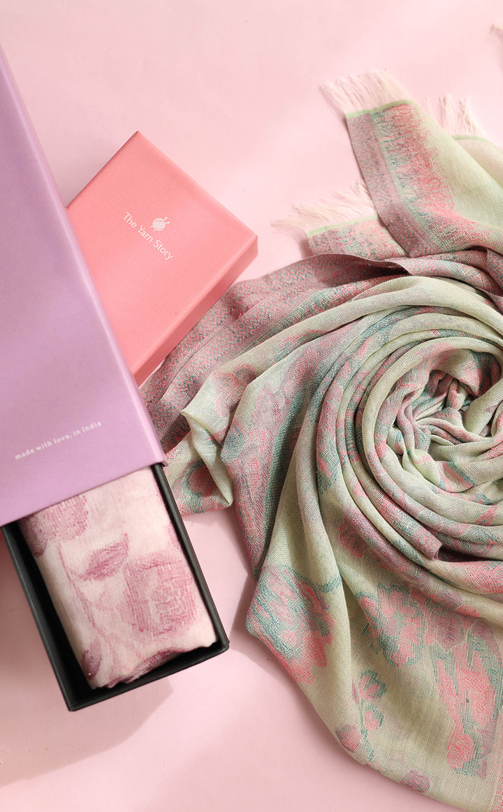 Luminous Rose Flower Stole