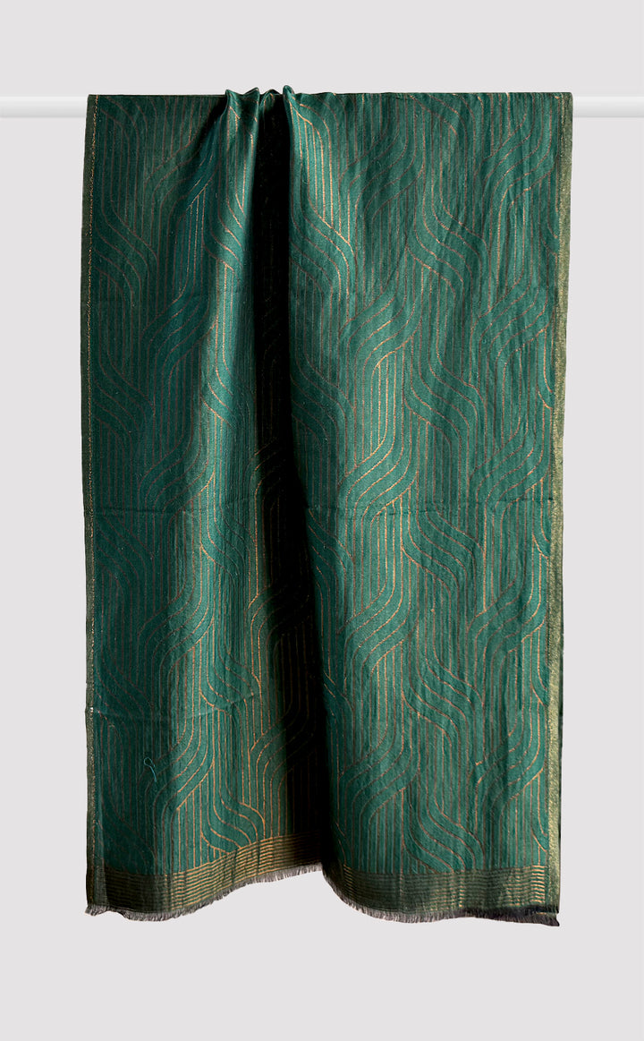 Gilded Emerald Zari Stole