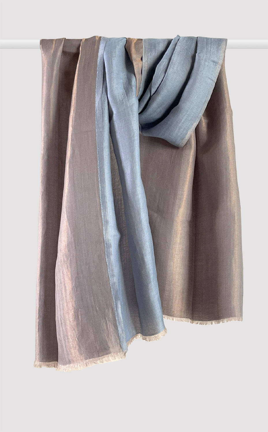 Zari Reversible Stole - Dusty Blue