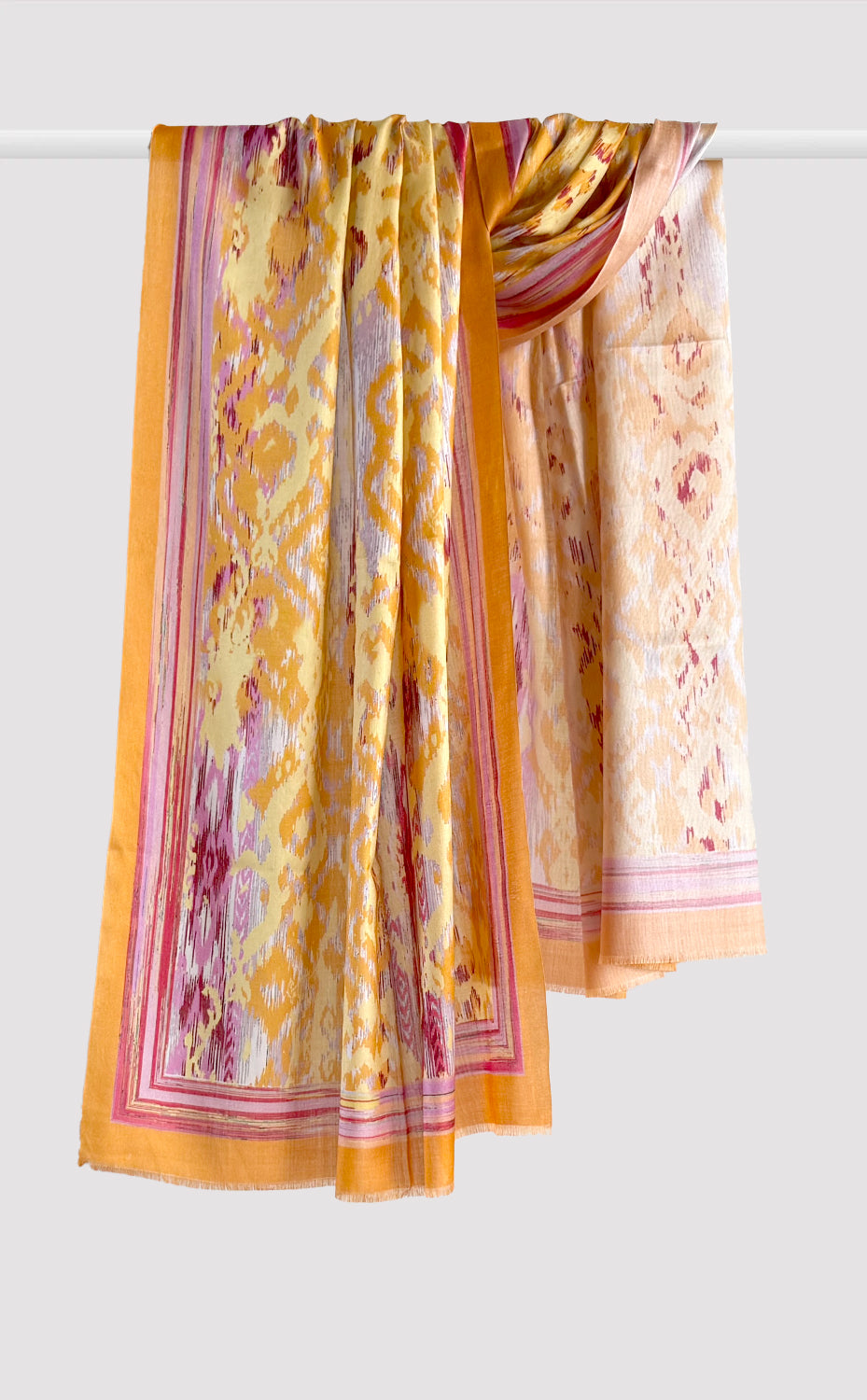 Marigold Haze Ikat Silk Stole
