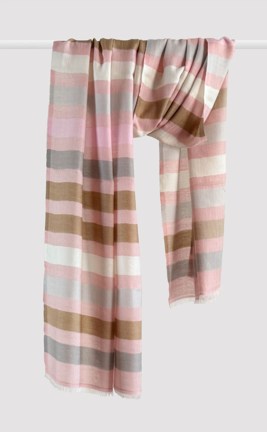 Taupe Bloom Merino Strokes Stole