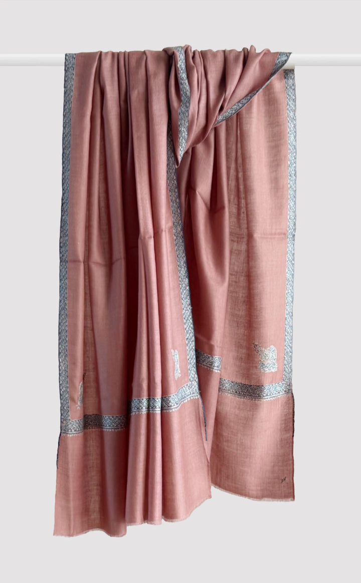 Pashmina Hand-Embroidered Salmon Shawl