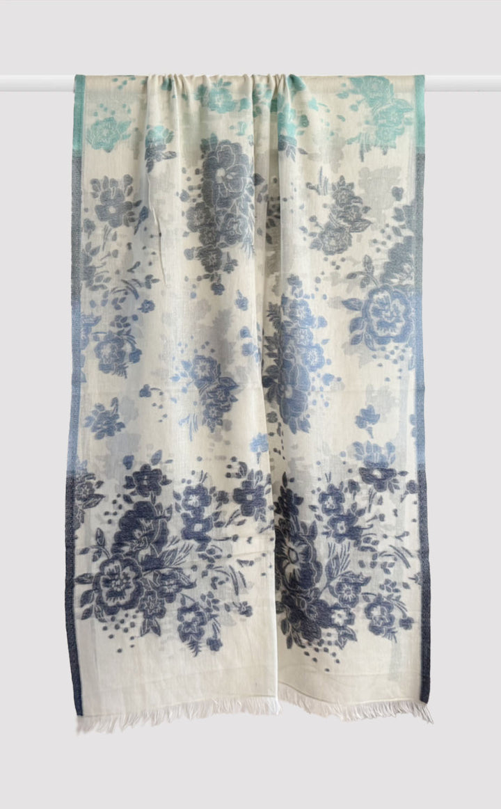 Indigo Petals Stole