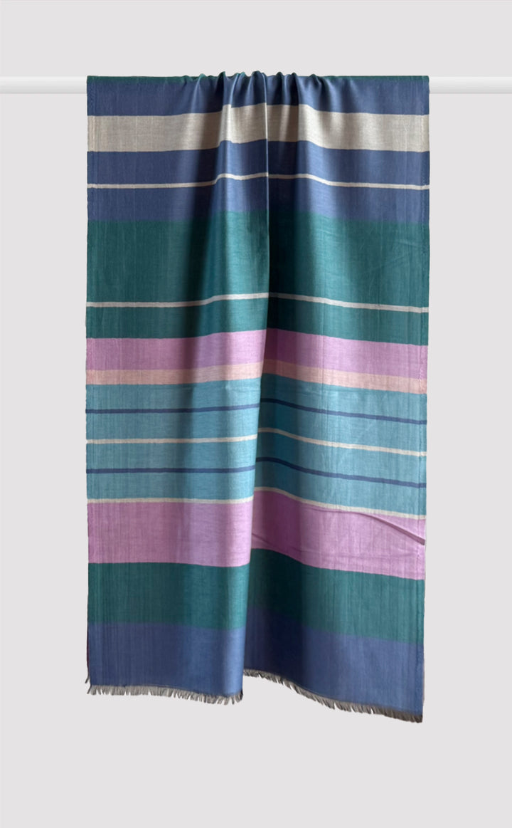 Winter Teal Stripes Stole
